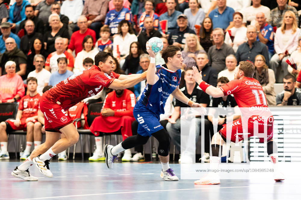 Magnus Grupe of HBW Balingen Weilstetten, No. 08, taking a shot, HBW Balingen Weilstetten vs. MT Melsungen (GER), Opel 1 Handball Bundesliga, Championship, Matchday 10, 2026–2027 season, October 24, 2026, Eibner Press Photo: Andreas Ulmer, HBW Balingen Weilstetten vs. MT Melsungen GER, Opel 1 Handball Bundesliga, Championship, Matchday 10, 2026–2027 season, October 24, 2026, Balingen