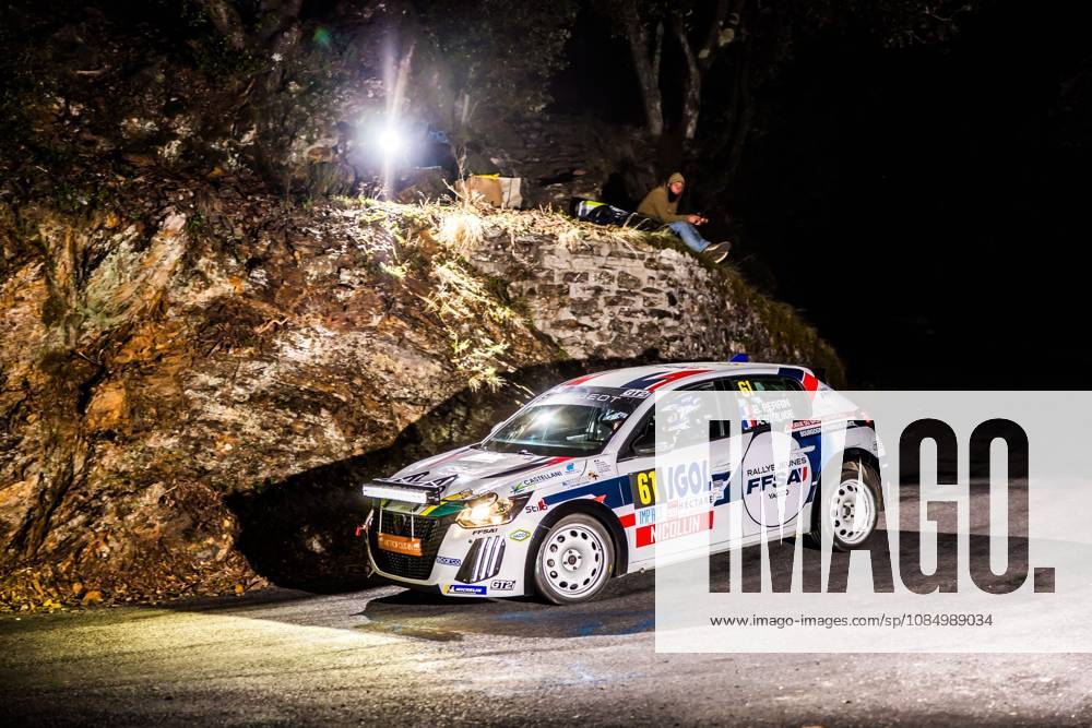 AUTO - CRITERIUM DES CEVENNES 2026 61 PERRIN Romain, GOUTRY-ANDRE Albin, Peugeot 208 FR6, action during the Critérium des Cévennes 2026, 8th round of the Championnat de France des Rallyes 2026, from October 23 to 24, 2026 in Brissac, France - BrissacFrance