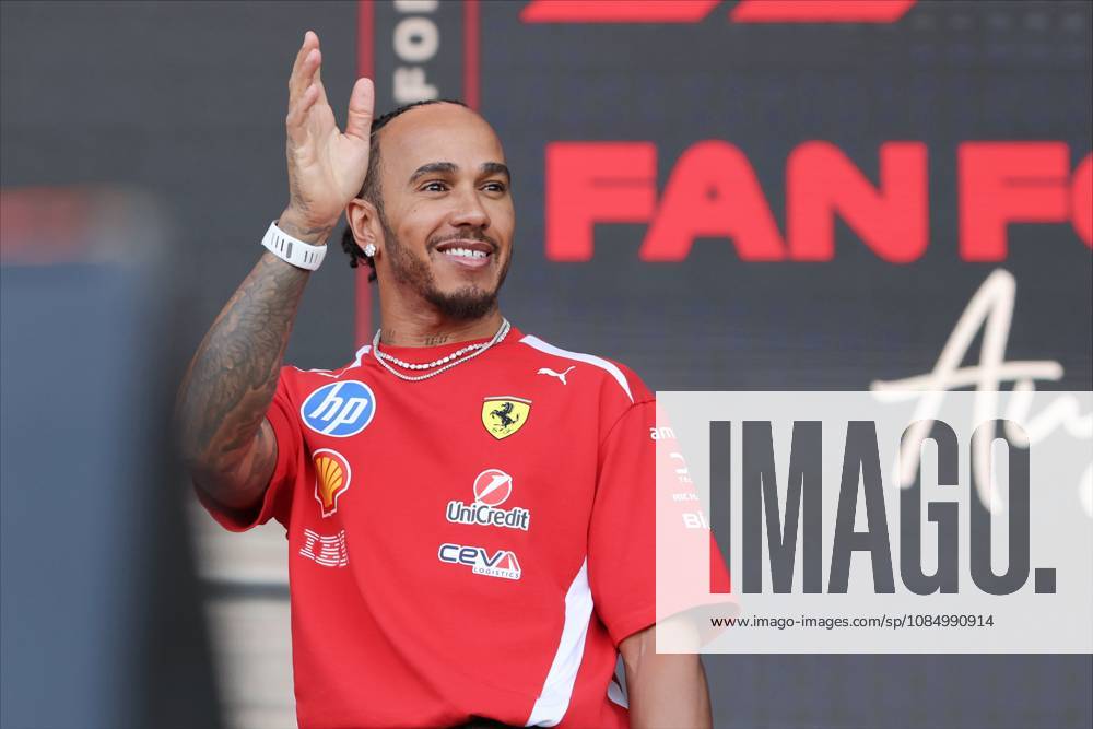 24th October 2026; Circuit of the Americas, Austin, United States; Formula 1, United States Grand Prix, Qualifying Day; Lewis Hamilton (44) of Great Britain and Scuderia Ferrari HP at the fan forum VincentxCuono