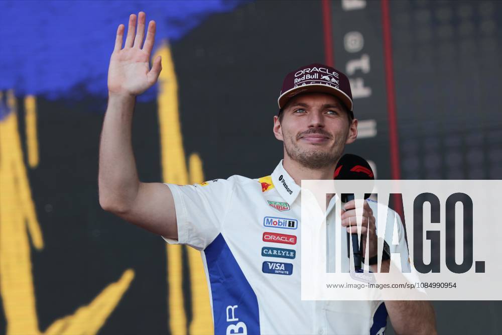 24th October 2026; Circuit of the Americas, Austin, United States; Formula 1, United States Grand Prix, Qualifying Day; Max Verstappen (3) of the Netherlands and Oracle Red Bull Racing at the fan forum VincentxCuono