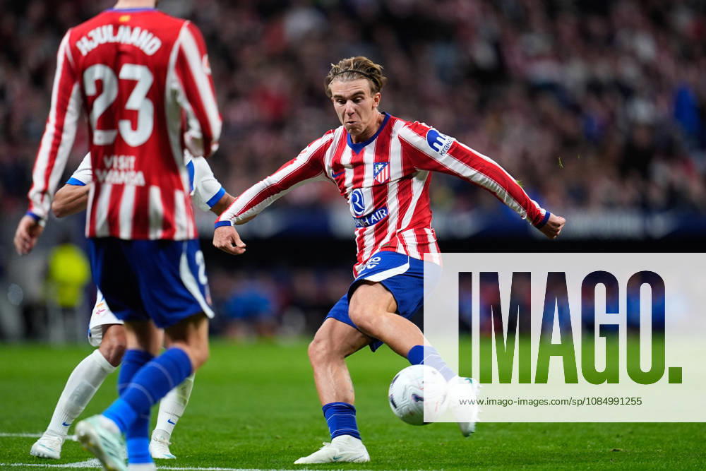Pablo Barrios of Atletico de Madrid shoots during the Spanish League, LaLiga EA Sports, football match between Atletico de Madrid and Deportivo La Coruna at Riyadh Air Metropolitano stadium on October 24, 2026, in Madrid, Spain. Atletico De Madrid V Deportivo La Coruna - LaLiga EA Sports - ZUMAa181 20261024_zaa_a181_469