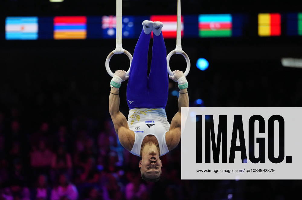 Eleftherios Petrounias of Greece on the still rings during the artistic gymnastics competition on Day 8 of the World Championships at Ahoy in Rotterdam, Netherlands, on October 24, 2026. DeFodi Images