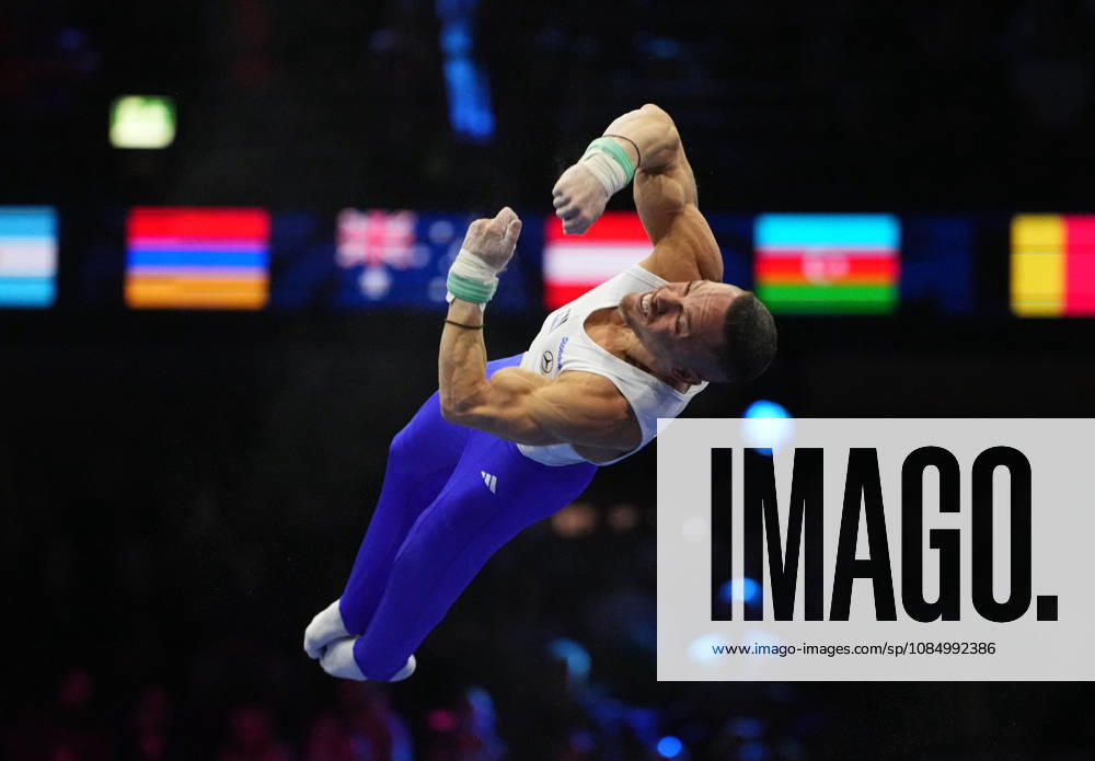 Eleftherios Petrounias of Greece on the still rings during the artistic gymnastics competition on Day 8 of the World Championships at Ahoy in Rotterdam, Netherlands, on October 24, 2026. DeFodi Images