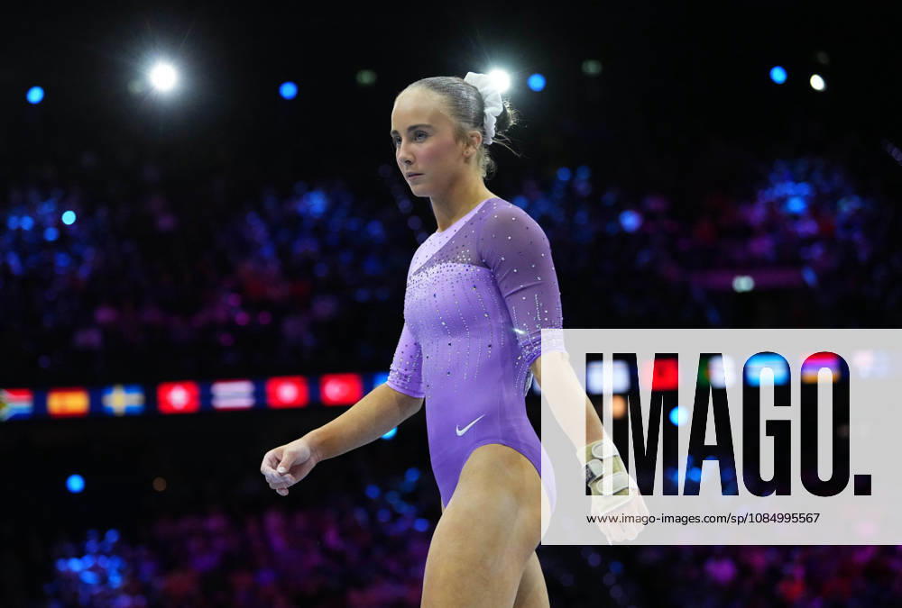 Reese Esponda of the U.S. on the vault during the artistic gymnastics competition on Day 8 of the World Championships at Ahoy in Rotterdam, Netherlands, on October 24, 2026. DeFodi Images