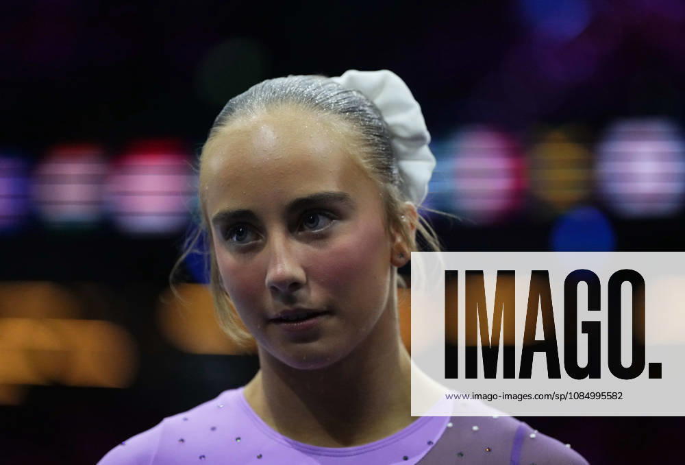 Reese Esponda of the U.S. on the vault during the artistic gymnastics competition on Day 8 of the World Championships at Ahoy in Rotterdam, Netherlands, on October 24, 2026. DeFodi Images