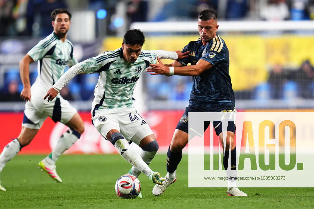 New England Revolution Foward Luca Langoni (41) controls the ball during the second half of an MLS, Fussball Herren, USA match against the Philadelphia Union at Subaru Park in Chester, Pennsylvania. CSM MLS 2026: Union Vs Revolution OCT 24 - ZUMAc04_ 20261024_zma_c04_307