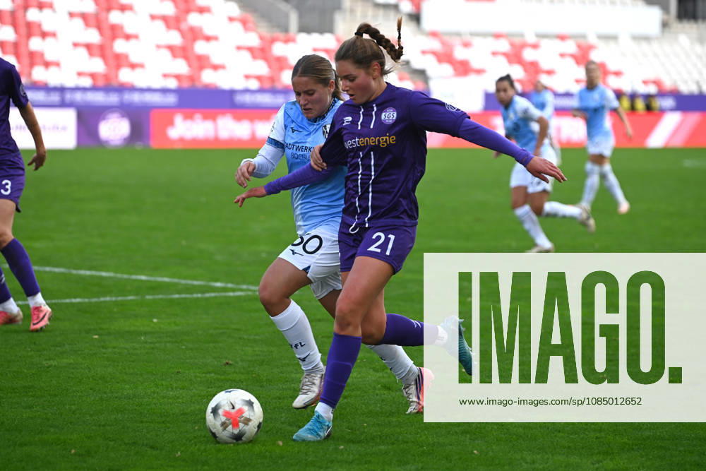 Lia Henkelmann, Lilith Schmidt, Women s Bundesliga 2, SGS Essen vs. VfL Bochum, October 24, 2026; Lia Henkelmann (SGS Essen) vs. Lilith Schmidt (VfL Bochum), Women s Bundesliga 2, Matchday 10, SGS Essen vs. VfL Bochum on October 24, 2026, at the Stadion an der Hafenstraße in Essen; final score 6–0, in front of 1,382 spectators