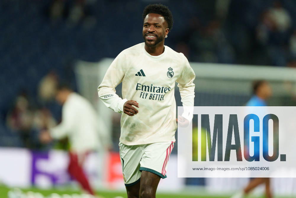 Vinicius Junior seen during UEFA Champions League 2026 2027 league phase game between teams of Real Madrid and RB Leipzig (Kazimierz Koper Ball Raw Images) Madrid Santiago Bernabeu Spain