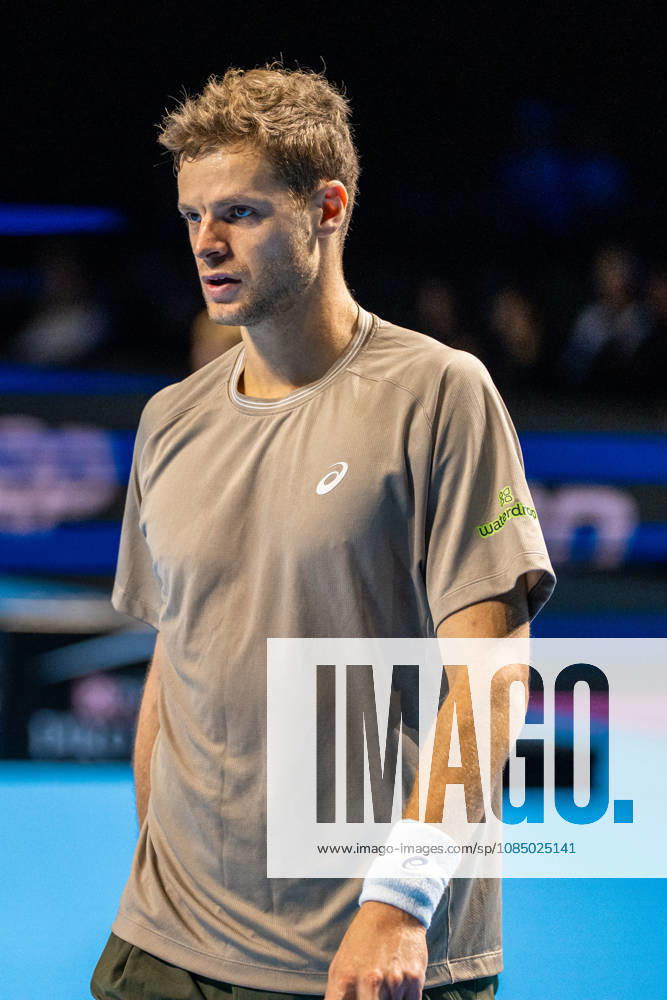 BASEL, SWITZERLAND, OCTOBER 25 Yannick Hanfmann of Germany during Day 2 of the Swiss Indoors Basel at St. Jakobshalle on October 25, 2026, in Basel, Switzerland