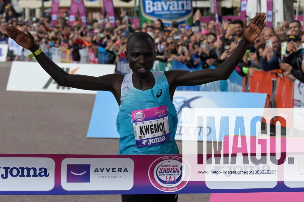 TRACK AND FIELD - Marathon - 40th Venice Marathon 2026 Photo by IPA ABACAPRESS.COM90161371 - Hammington Kimaiyo of Kenya wins the marathon at the 40th Venice Marathon in 2026, a marathon race held in Venice, Italy, on October 25, 2026 Venice Italy