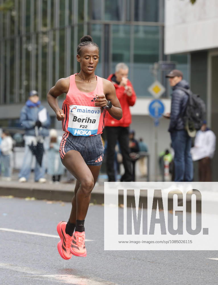 Track and Field 43rd Mainova Frankfurt Marathon: Beriha Gebreslasie finished third with a time of 2:22:45 in Frankfurt am Main, Hesse, Germany