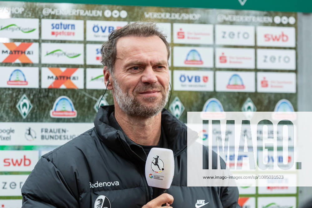Bremen, Germany, October 25, 2026: Coach Marco Konrad of SC Freiburg in an interview during the Google Pixel Women’s Bundesliga match between SV Werder Bremen and SC Freiburg at the Weserstadion, Seat 11, on October 25, 2026, in Bremen. Photo by Mario Hommes, DeFodi Images. DFB DFL REGULATIONS PROHIBIT ANY USE OF PHOTOGRAPHS AS IMAGE SEQUENCES AND OR QUASI-VIDEO Bremen, Germany, October 25, 2026: SC Freiburg coach Marco Konrad being interviewed during the Google Pixel Women’s Bundesliga match between SV Werder Bremen and SC Freiburg at Weserstadion Platz 11 on October 25, 2026, in Bremen. Photo by Mario Hommes, DeFodi Images. DFB and DFL regulations PROHIBIT ANY USE OF PHOTOGRAPHS AS IMAGE SEQUENCES AND OR QUASI-VIDEO Photo by Mario Hommes, DeFodi Images
