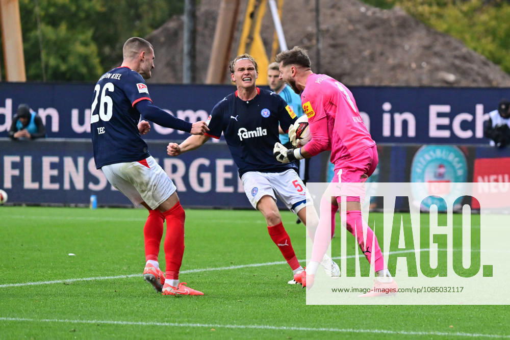 Soccer, Men s, 2nd Bundesliga, 2026–2027 Season, Holstein Kiel vs. SG Dynamo Dresden, Matchday 9, KSV, SGD, Holstein Stadium; Goalkeeper Timon Weiner is celebrated for saving a penalty kick; Kiel, Holstein Stadium; Holstein Stadium, Schleswig-Holstein, Germany