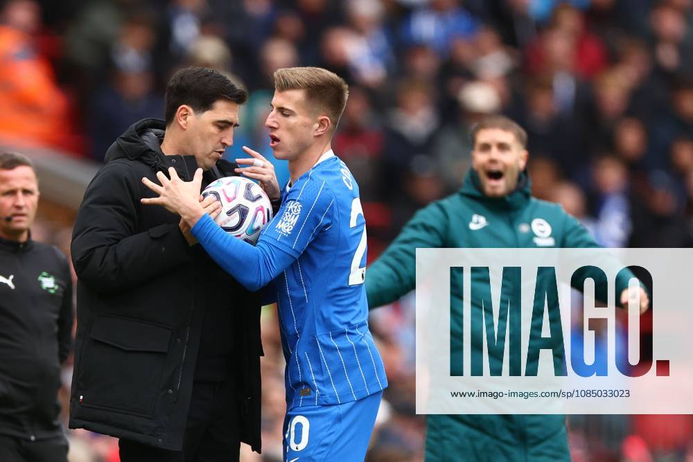 Andoni Iraola Manager of Liverpool and Costinha of Brighton & Hove Albion Liverpool v Brighton & Hove Albion, Premier League, Football, Anfield, Liverpool, UK - 25 Oct 2026Liverpool Anfield United Kingdom