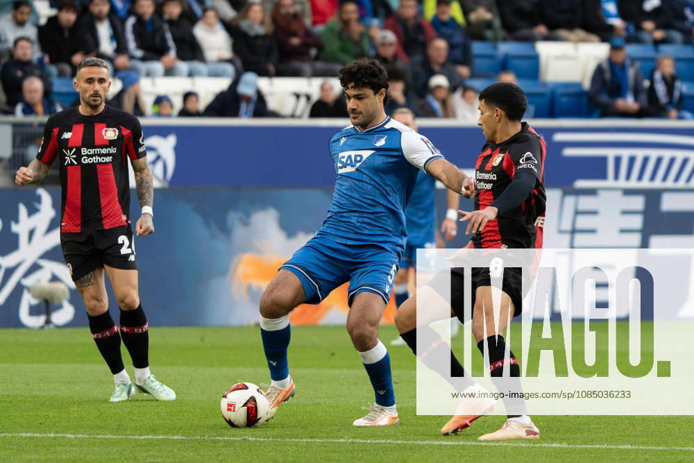 Tackle, Head-to-Head: Ozan Kabak (TSG Hoffenheim, 05) vs. Ezequiel Fernandez (Bayer 04 Leverkusen, 06, GER, TSG 1899 Hoffenheim vs. Bayer 04 Leverkusen, soccer, Bundesliga 1, Matchday 7, 2026–2027 season, October 25, 2026, DFL regulations prohibit any use of photographs as image sequences and or quasi-video, GER, TSG 1899 Hoffenheim vs. Bayer 04 Leverkusen, Soccer, Bundesliga 1, Matchday 7, 2026–2027 Season, October 25, 2026, Sinsheim