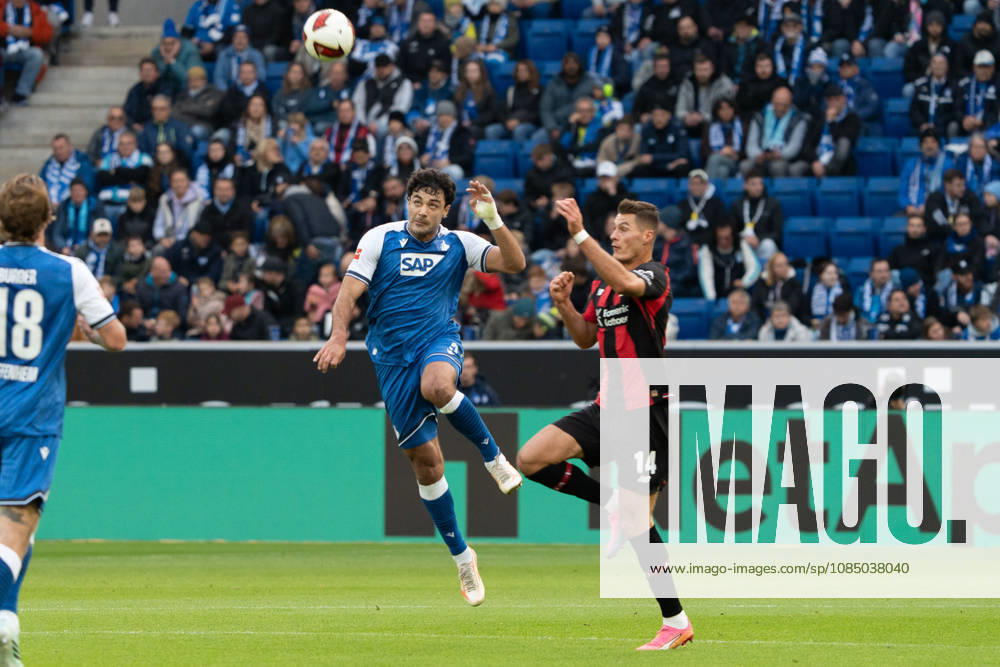Tackle, Head-to-Head: Ozan Kabak (TSG Hoffenheim, 05) vs. Patrik Schick (Bayer 04 Leverkusen, 14), GER, TSG 1899 Hoffenheim vs. Bayer 04 Leverkusen, Soccer, Bundesliga 1, Matchday 7, 2026–2027 Season, October 25, 2026, DFL regulations prohibit any use of photographs as image sequences and or quasi-video, GER, TSG 1899 Hoffenheim vs. Bayer 04 Leverkusen, Soccer, Bundesliga 1, Matchday 7, 2026–2027 Season, October 25, 2026, Sinsheim