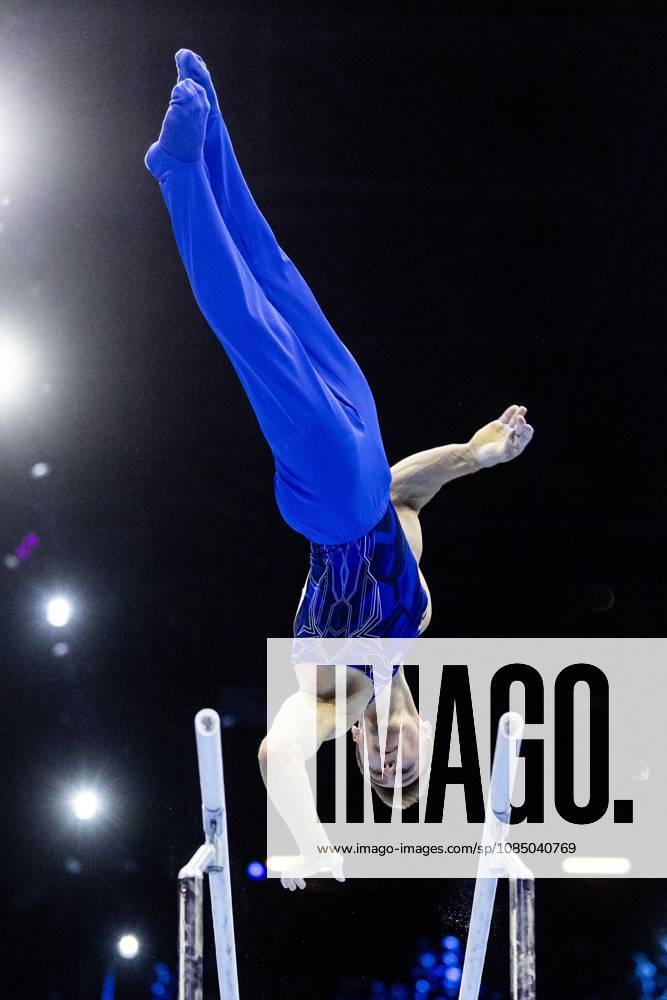 ROTTERDAM - Daniel Marinov (WG2) during the uneven bars apparatus final at the World Gymnastics Championships in Rotterdam Ahoy. IRIS VAN DEN BROEK ANP ANPxSportx IVx 573616226 originalFilename: 573616226
