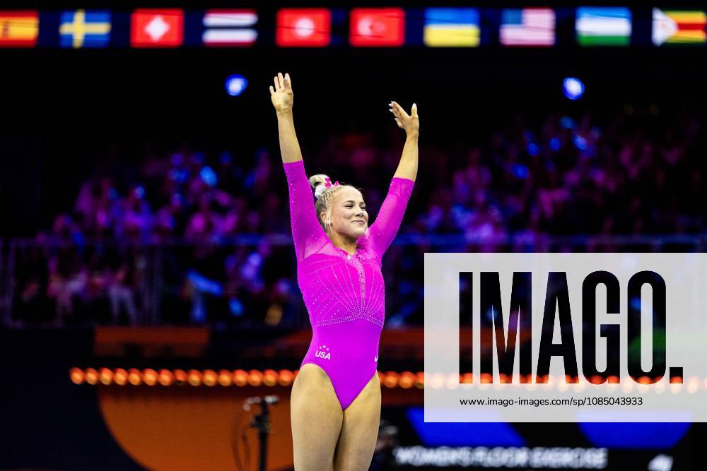 ROTTERDAM - Reese Esponda (USA) during the floor apparatus final at the World Gymnastics Championships in Rotterdam Ahoy. IRIS VAN DEN BROEK ANP ANPxSportx IVx 573620817 originalFilename: 573620817