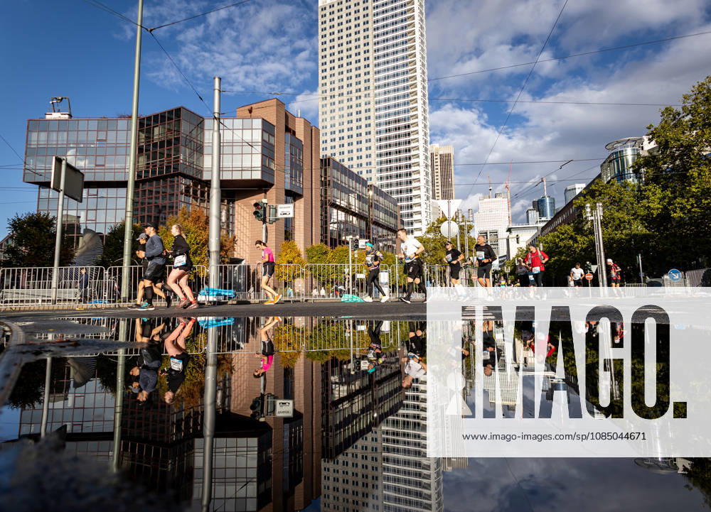 Mainova Frankfurt Marathon 2026 Frankfurt, October 25, 2026 Reflection: A view of the marathon course in Frankfurt Mainova Frankfurt Marathon 2026 on October 25, 2026, in Frankfurt am Main, Germany