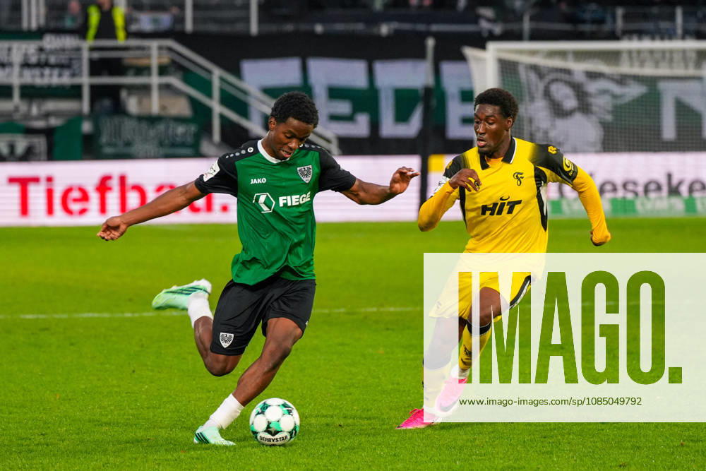 Wesley Adeh, SC Preußen Münster, 6, Romeo Aigbekaen, Fortuna Köln, 30, German Soccer, 3rd Division, 2026–27 Season, Matchday 11, October 25, 2026, SC Preußen Münster vs. Fortuna Köln, LVM Preußenstadion Münster, North Rhine-Westphalia