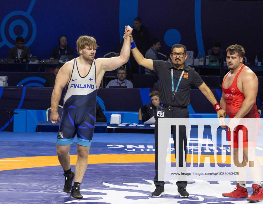 Astana, 2021 World Wrestling Championshi, Kazakhstan: MATTI ELIAS KUOSMANEN of Finland competes in the men s Greco-Roman 130kg quarterfinals at the Senior World Wrestling Championships in Astana, Kazakhstan, October 25, 2026. . Astana Kazakhstan - ZUMAt172 20261025_zip_t172_011