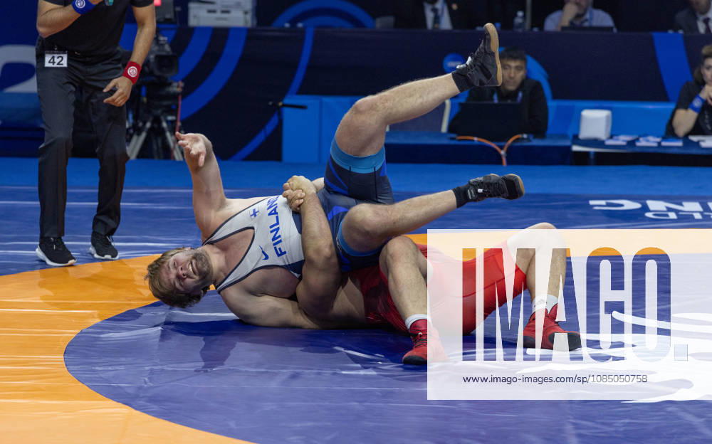 Astana, 2021 World Wrestling Championshi, Kazakhstan: MATTI ELIAS KUOSMANEN of Finland competes in the men s Greco-Roman 130kg quarterfinals at the Senior World Wrestling Championships in Astana, Kazakhstan, October 25, 2026. . Astana Kazakhstan - ZUMAt172 20261025_zip_t172_013