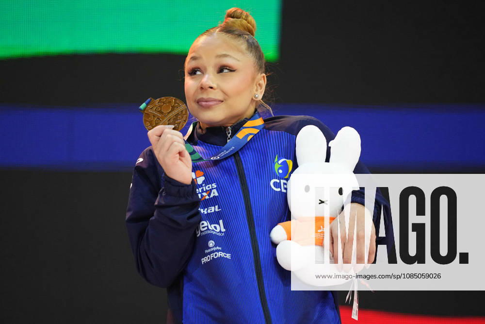 Flavia Saraiva of Brazil wins bronze on the balance beam during the artistic gymnastics competition on Day 9 of the World Championships at Ahoy in Rotterdam, Netherlands, on October 25, 2026. DeFodi Images