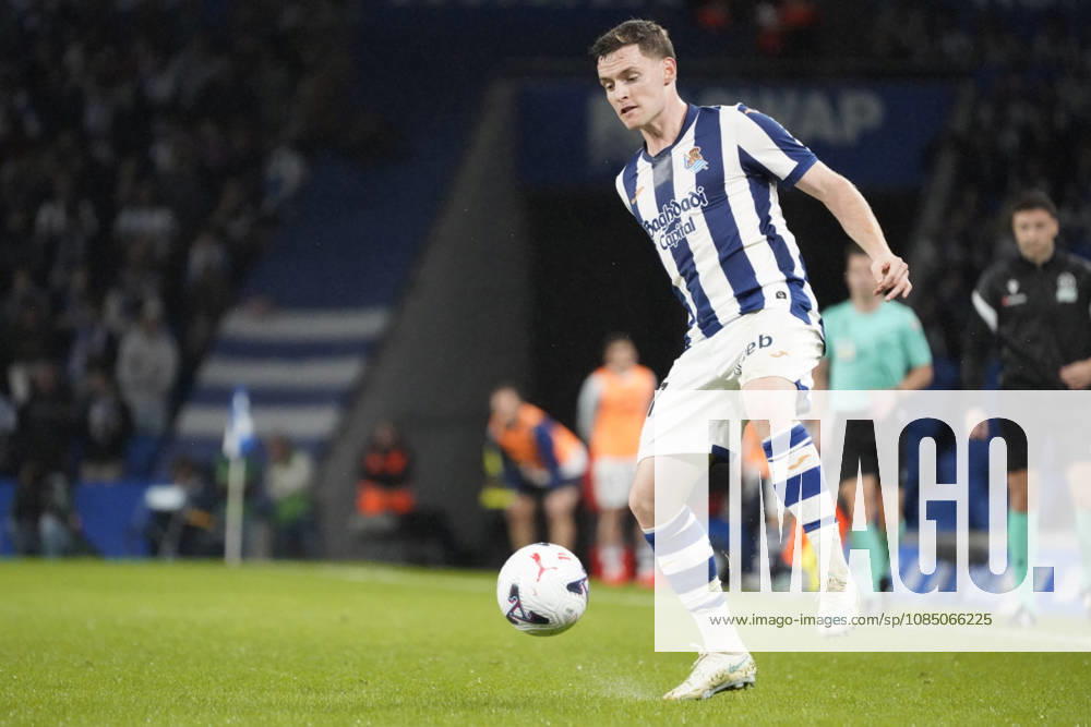 Sergio Gomez of Real Sociedad seen during LaLiga EA Sports 26 27 game between teams of Real Sociedad and Levante UD (Mickael Ducint Ball Raw Images) San Sebastian Estadio Anoeta Spain
