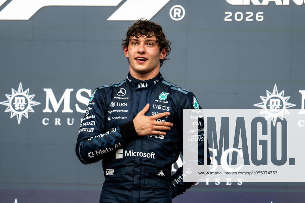 F1 - UNITED STATES GRAND PRIX 2026 KIMI ANTONELLI Andrea (ita), Mercedes AMG F1 Team W16, portrait podium during the 2026 Formula 1 United States Grand Prix, 18th round of the 2026 Formula One World Championship, WM, Weltmeisterschaft from October 23 to 25, 2026 on the Circuit of the America, in Austin, Texas, United States of America - AustinUnited States