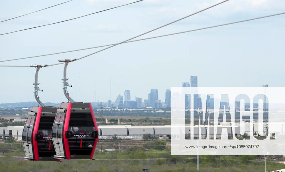 Circuit of The Americas, Austin, 2026 FORMULA 1 MSC CRUISES UNITED STATES GRAND PRIX, Shuttles travel back and forth between the main building in the paddock and the new station at the first turn, with the Austin skyline in the background. Photo by Hasan Bratic, DeFodi Images