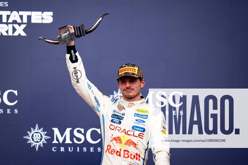 Max Verstappen (NLD) (Oracle Red Bull Racing) on the podium after the race of the Formula 1 United States Grand Prix 2026 at the Circuit of the Americas. Austin United States - ZUMAs197 20261025_aaa_s197_386
