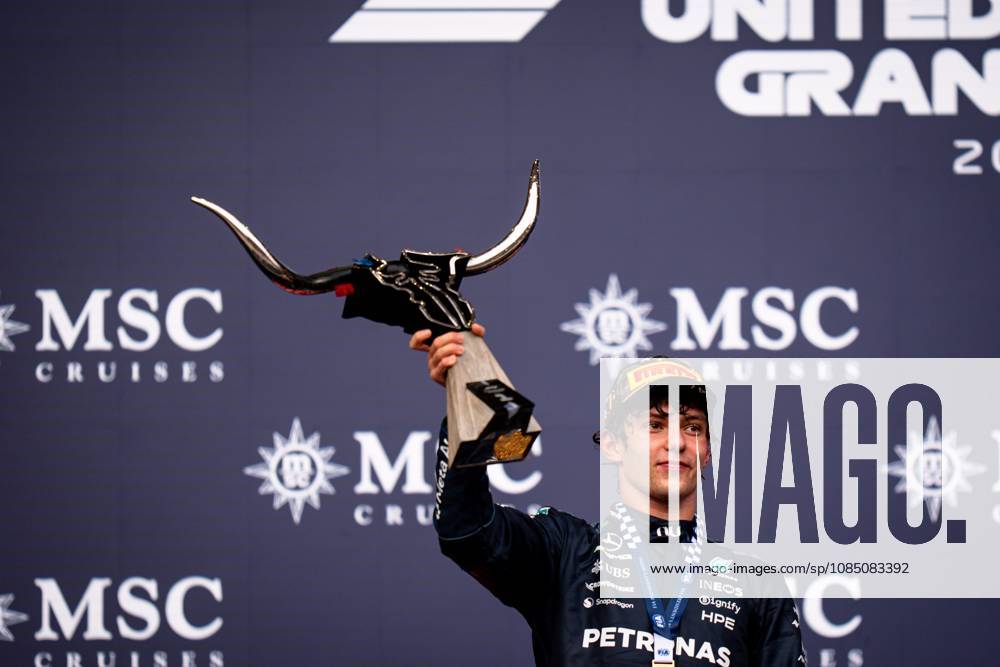 Andrea Kimi Antonelli (ITA) (Mercedes-AMG Petronas F1 Team) on the podium after the race of the Formula 1 United States Grand Prix 2026 at the Circuit of the Americas. Austin United States - ZUMAs197 20261025_aaa_s197_394