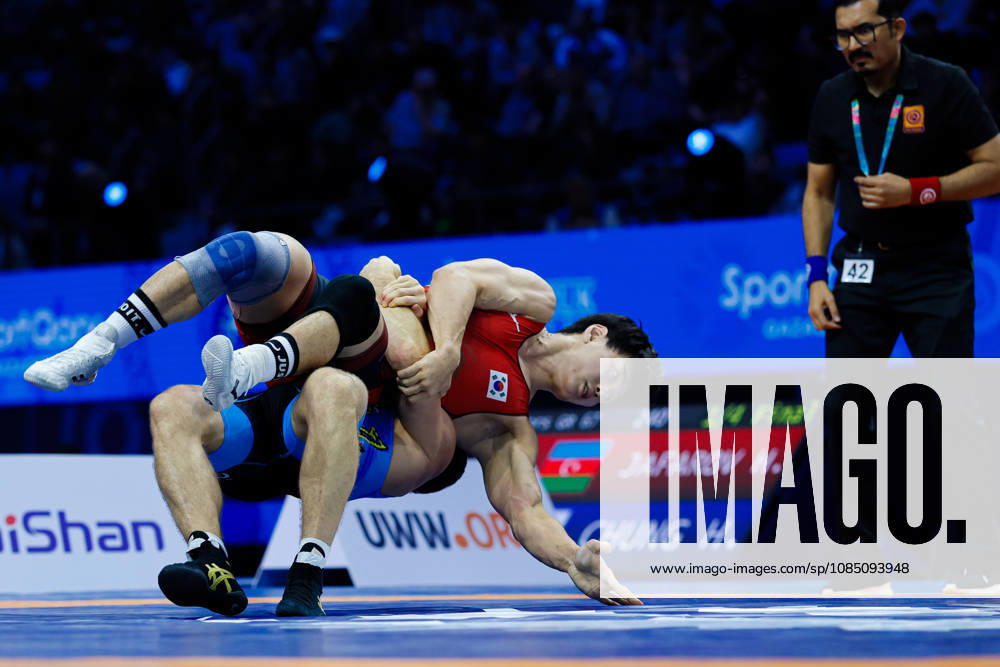 Senior World Championships, 87 kg Greco-Roman: Yaroslav Filchakov (UKR) defeated Seunghwan Lee (KOR)