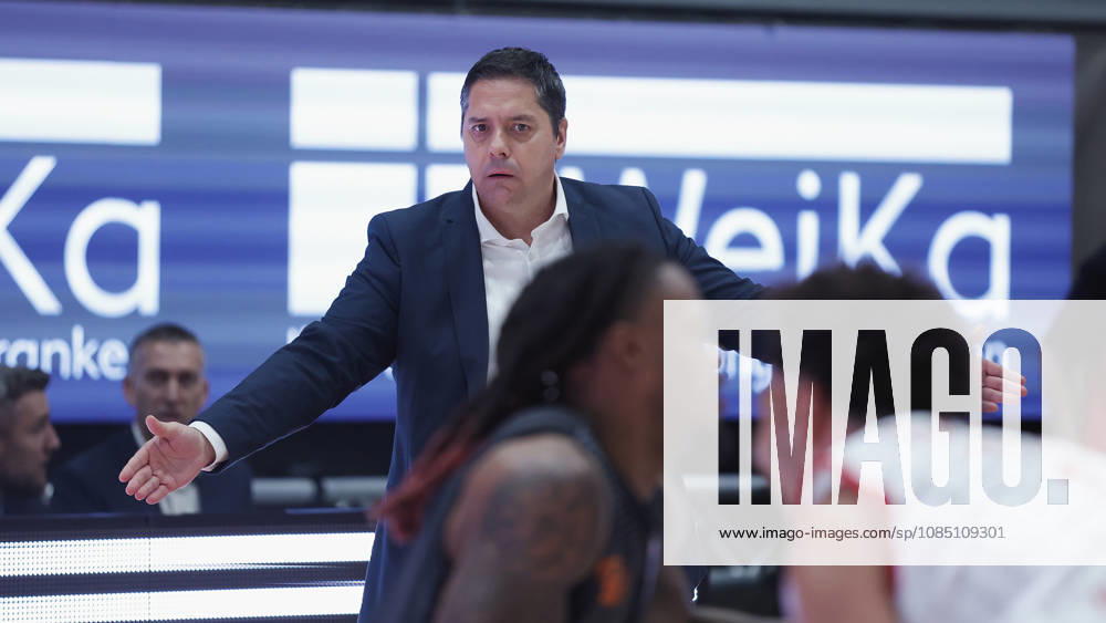 Pictured: Head Coach Sasa Filipovski of the Würzburg Baskets looks surprised, October 26, 2026,Fitness First Würzburg Baskets vs. NINERS Chemnitz, easyCredit BBL, Matchday 6, Germany, 97072, tectake Arena Würzburg,