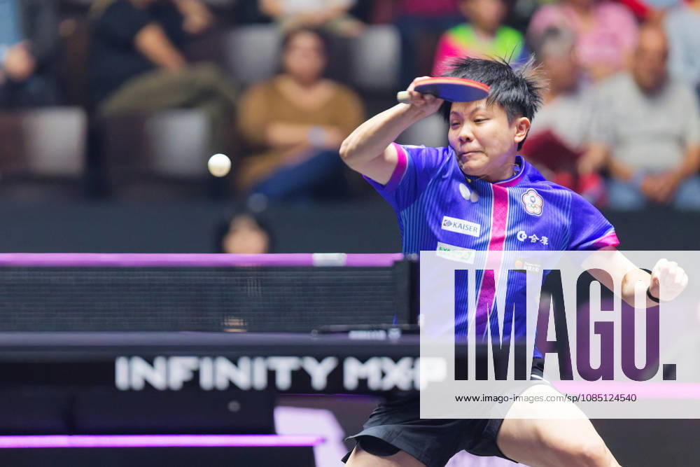 Cheng I-Ching en action au WTT Champions Montpellier Benjamin ELKAIM MAXPPP - Montpellier 27 10 2026 Tennis de table - WTT Champions Montpellier 2026, 32eme de finale du simple dames, le 27 octobre 2026 a la Sud de France Arena de Montpellier. Cheng I-Ching, joueuse de Taipei chinois classee 33e mondiale, effectue un coup de raquette pendant un echange. Elle s incline face a -shinyubin, 12e mondiale, victorieuse 3-0. WTT Champions Montpellier, France, on oct 27th 2026 Montpellier FRANCE