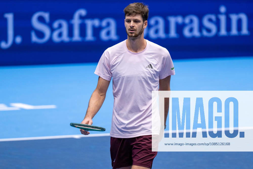 BASEL, SWITZERLAND, OCTOBER 27 Hubert Hurkacz of Poland during Day 4 of the Swiss Indoors Basel at St. Jakobshalle on October 27, 2026, in Basel, Switzerland