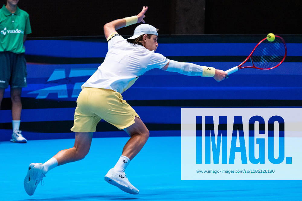 BASEL, SWITZERLAND, OCTOBER 27: Zibes hits a backhand against Hubert Hurkacz of Poland during Day 4 of the Swiss Indoors Basel at St. Jakobshalle on October 27, 2026, in Basel, Switzerland