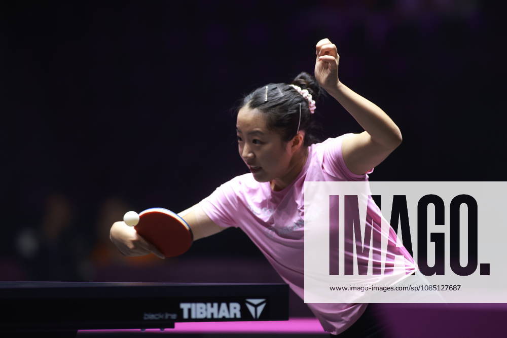 2026 WTT Champions Montpellier : Day 1 Shin Yubin of South Korea competes against Cheng I-Ching of Chinese Taipei during the Women s Singles round of 32 match on day one of the WTT Champions Montpellier 2026 at Sud de France ARENA in Montpellier, France, on October 27, 2026. Montpellier France