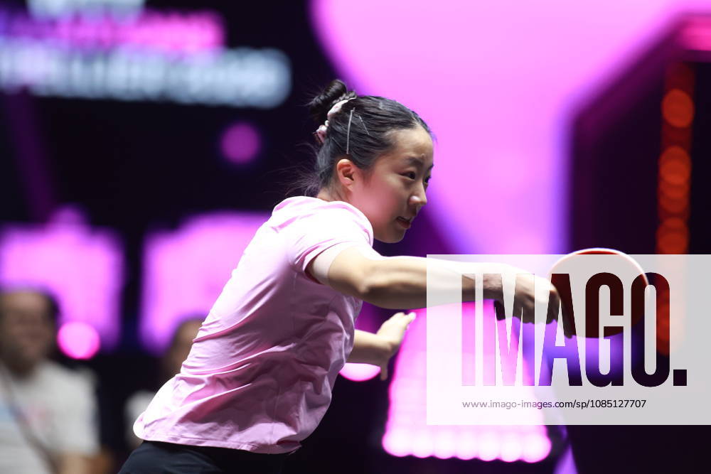 2026 WTT Champions Montpellier : Day 1 Shin Yubin of South Korea competes against Cheng I-Ching of Chinese Taipei during the Women s Singles round of 32 match on day one of the WTT Champions Montpellier 2026 at Sud de France ARENA in Montpellier, France, on October 27, 2026. Montpellier France