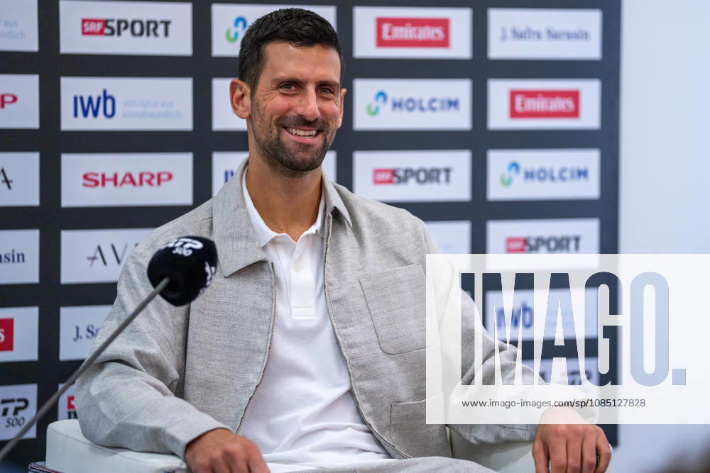 BASEL, SWITZERLAND, OCTOBER 27: Novak Djokovic of Serbia at a press conference during Day 4 of the Swiss Indoors Basel at St. Jakobshalle on October 27, 2026, in Basel, Switzerland