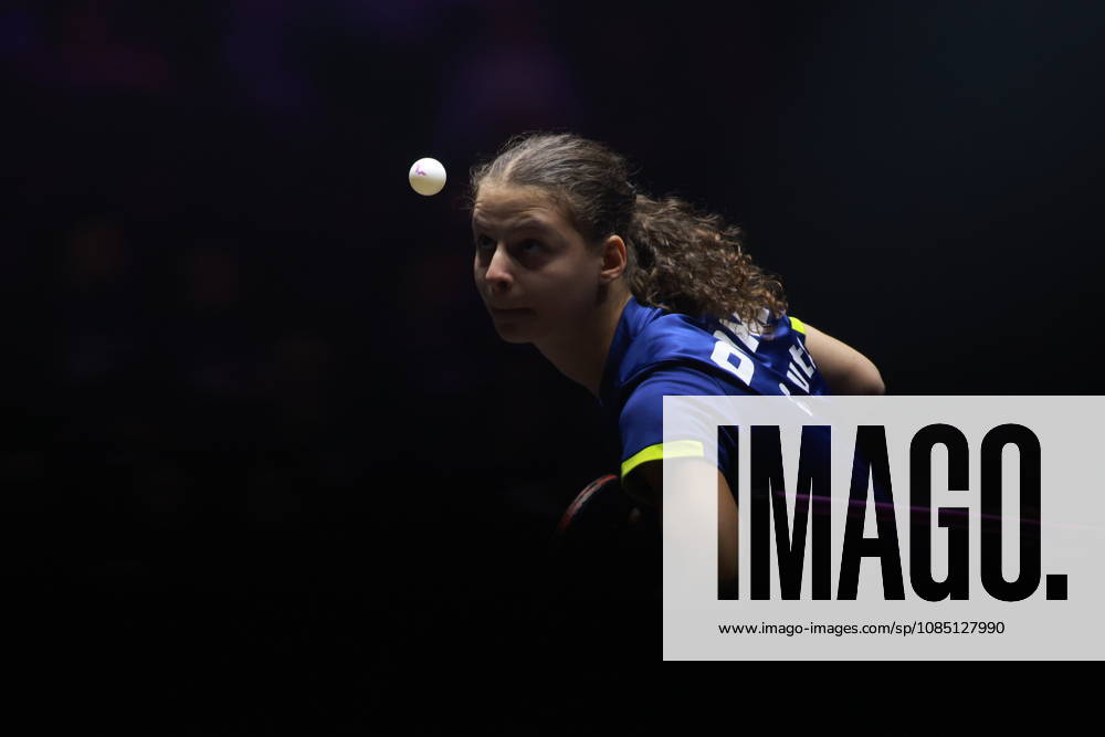 2026 WTT Champions Montpellier : Day 1 Camille Lutz of France plays a return against Sun Yingsha of China during the Women s Singles round of 32 match on day one of the WTT Champions Montpellier 2026 at Sud de France ARENA in Montpellier, France, on October 27, 2026. Montpellier France
