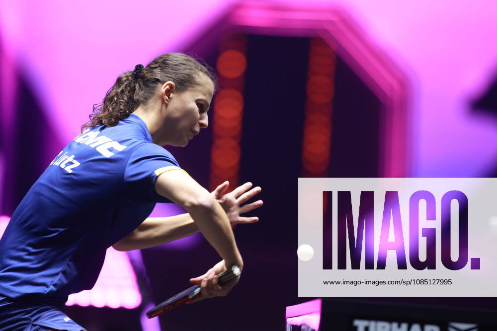 2026 WTT Champions Montpellier : Day 1 Camille Lutz of France plays a return against Sun Yingsha of China during the Women s Singles round of 32 match on day one of the WTT Champions Montpellier 2026 at Sud de France ARENA in Montpellier, France, on October 27, 2026. Montpellier France