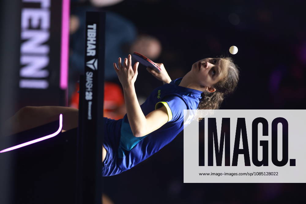2026 WTT Champions Montpellier : Day 1 Camille Lutz of France plays a return against Sun Yingsha of China during the Women s Singles round of 32 match on day one of the WTT Champions Montpellier 2026 at Sud de France ARENA in Montpellier, France, on October 27, 2026. Montpellier France