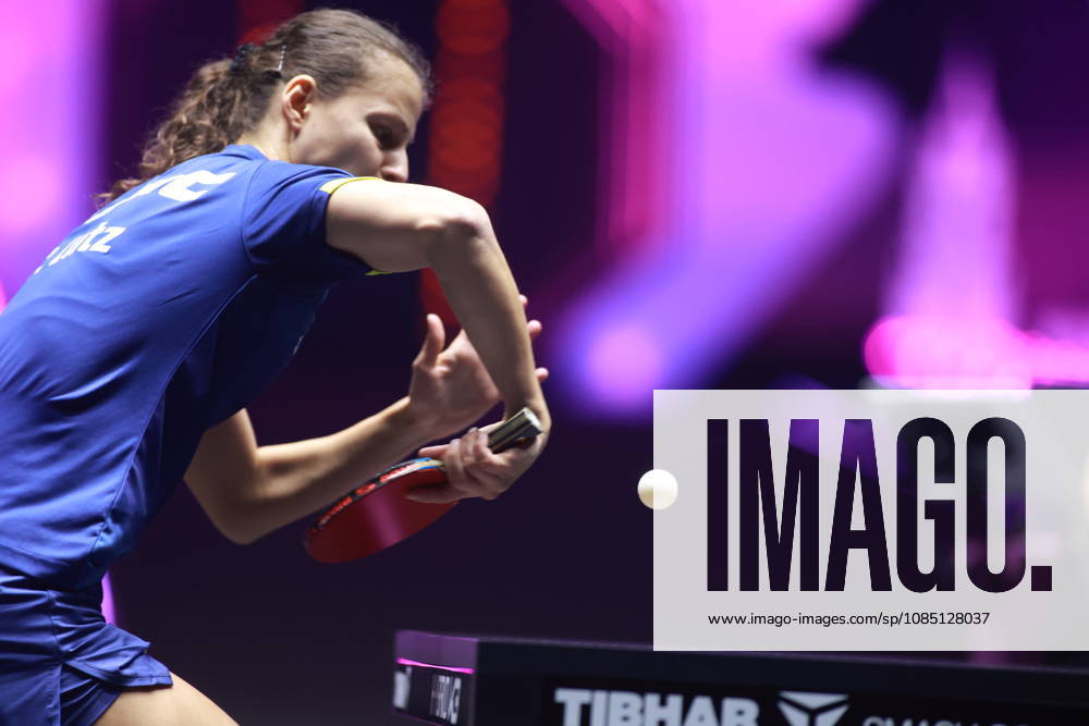 2026 WTT Champions Montpellier : Day 1 Camille Lutz of France plays a return against Sun Yingsha of China during the Women s Singles round of 32 match on day one of the WTT Champions Montpellier 2026 at Sud de France ARENA in Montpellier, France, on October 27, 2026. Montpellier France