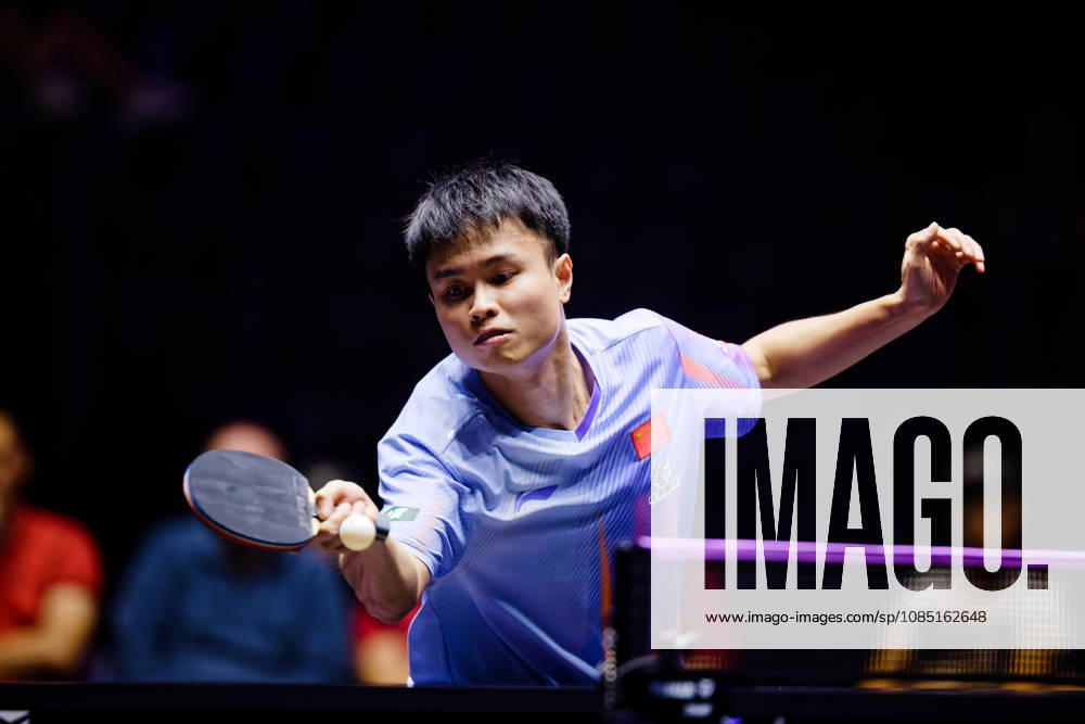 Zhou Qihao en retour de balle Benjamin ELKAIM MAXPPP - Montpellier 28 10 2026 WTT Champions Montpellier 2026, 16eme de finale, le 28 octobre a la Sud de France Arena. Zhou Qihao, numero 13 mondial, tend sa raquette pour renvoyer la balle lors de sa victoire 3-2 face a -ohjunsung. Montpellier FRANCE