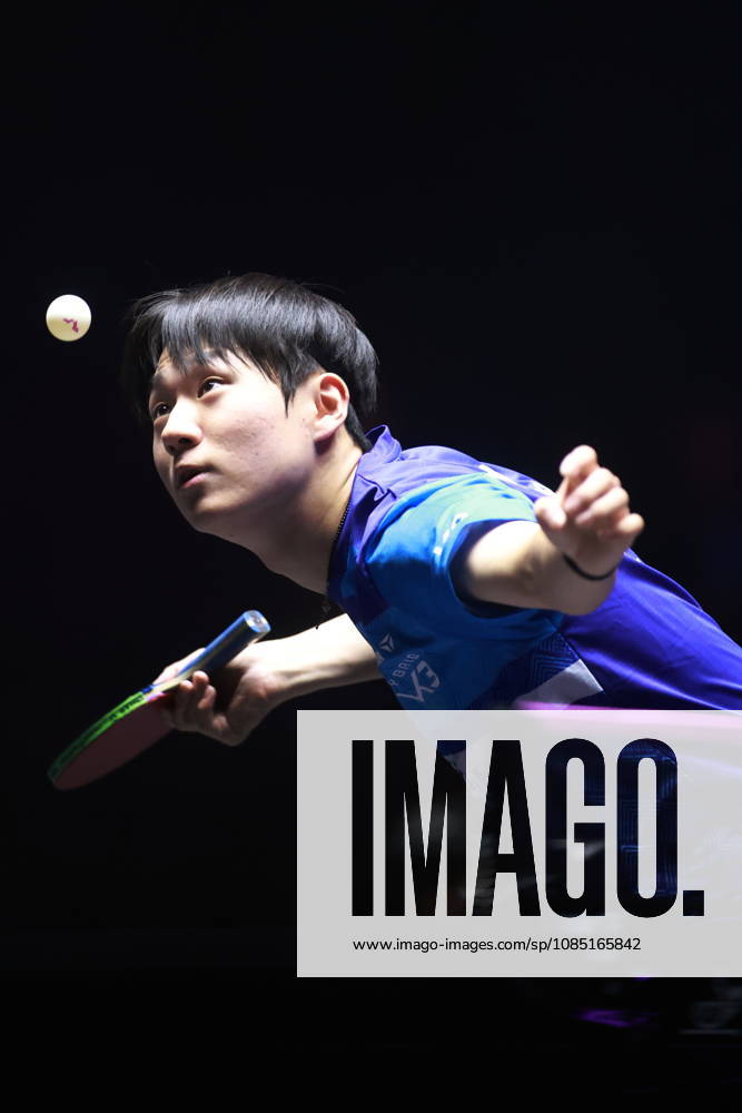 2026 WTT Champions Montpellier : Day 2 Oh Junsung of South Korea plays against Zhou Qihao of China during the Men s Singles round of 32 match on day two of the WTT Champions Montpellier 2026 at Sud de France ARENA in Montpellier, France, on October 28, 2026. Montpellier France