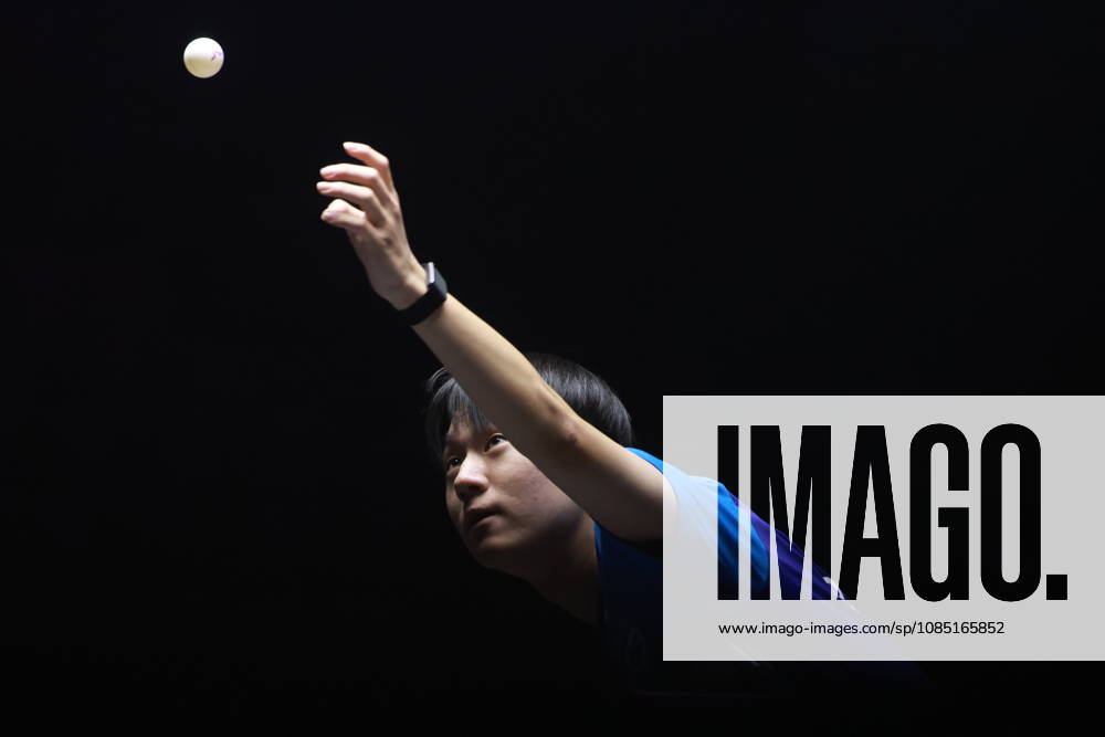2026 WTT Champions Montpellier : Day 2 Oh Junsung of South Korea plays against Zhou Qihao of China during the Men s Singles round of 32 match on day two of the WTT Champions Montpellier 2026 at Sud de France ARENA in Montpellier, France, on October 28, 2026. Montpellier France