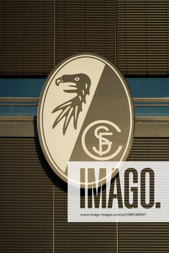Soccer, DFB Cup, 2nd Round, SC Freiburg vs. VfL Wolfsburg, from the left: exterior view of Europa-Park Stadium, Freiburg logo and crest
