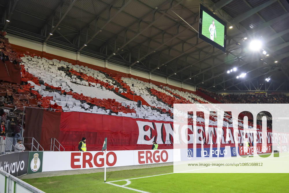 SC Freiburg: Fan choreography, ultras, banners, flags, scarves, stands, choreography, Germany, soccer, DFB Cup, 2nd round, 2026–2027, SC Freiburg vs. VfL Wolfsburg, October 28, 2026, Freiburg im Breisgau, Europa-Park Stadium, Germany