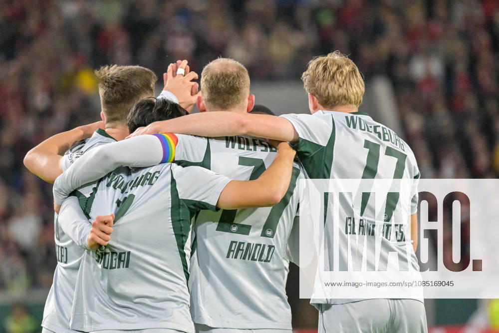 Celebration of the 1-1 goal by Kento Shiogai, VfL Wolfsburg, October 7, Germany, SC Freiburg vs. VfL Wolfsburg, Soccer, DFB Cup, 2nd Round, 2026–2027 Season, October 28, 2026 DFB regulations prohibit any use of photographs as image sequences and or quasi-video GER, SC Freiburg vs. VfL Wolfsburg, Soccer, DFB Cup, Round 2, 2026–2027 season, October 28, 2026, Freiburg